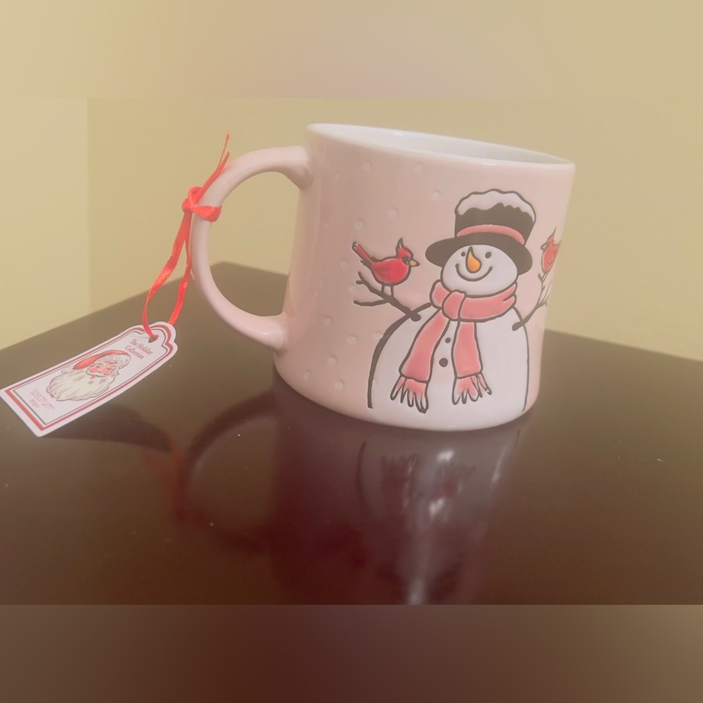 Snowman Mug with Red Accents